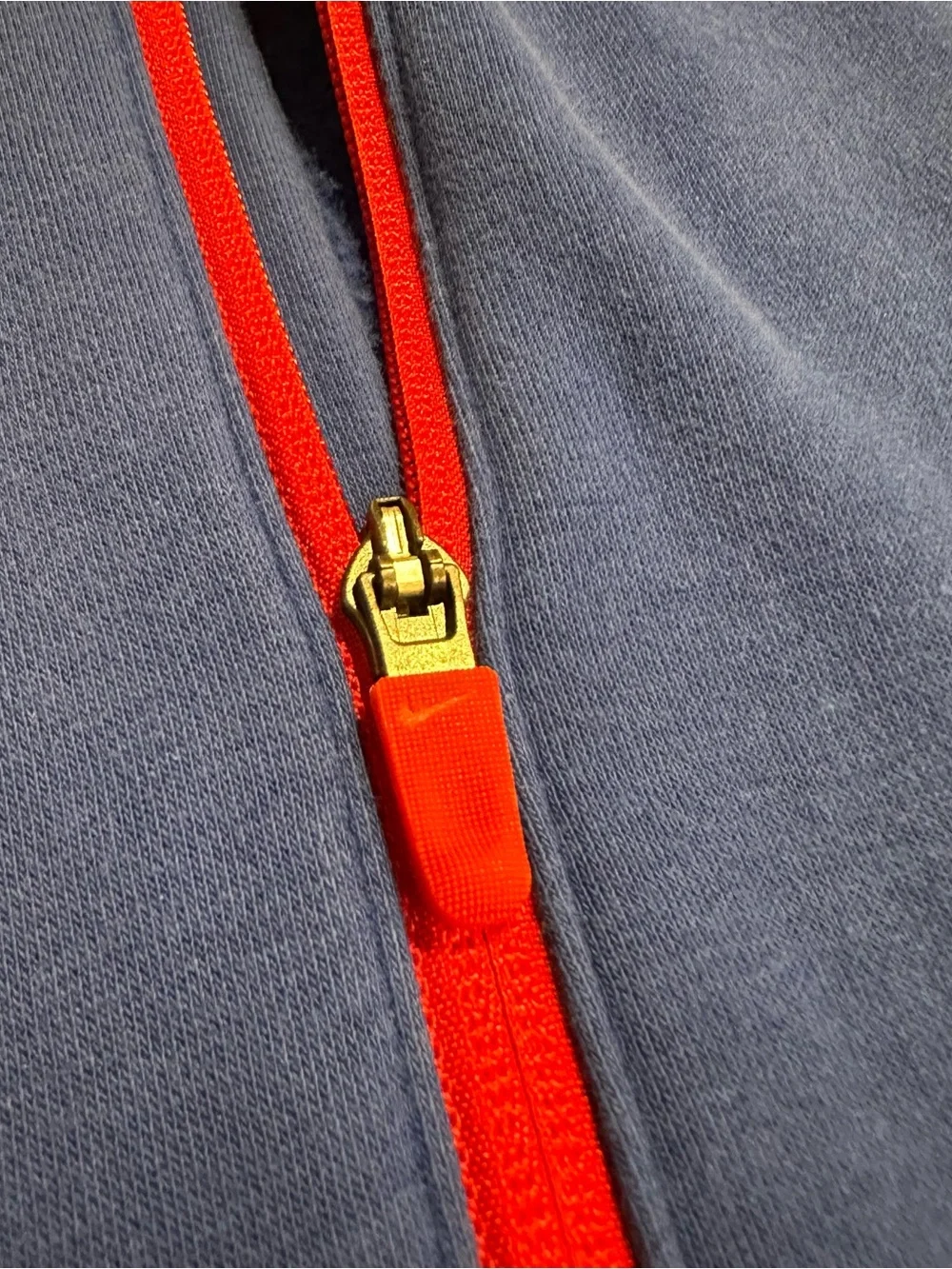 Nike Blue Buffalo Bills Assymetrical Zipper Hoodie with Red Trim Women’s Large